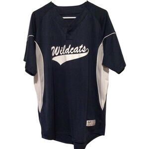 High Five Navy Blue Wildcats Baseball Jersey Sports Shirt Adult Size - Read